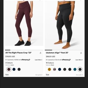 Lululemon legging bundle size 2